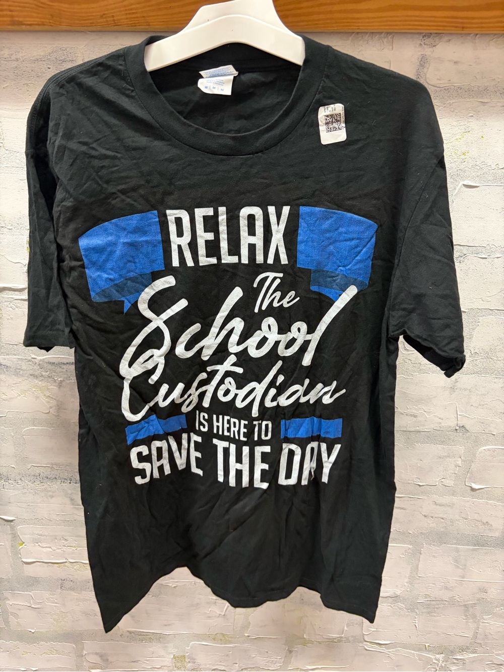 Relax The School Custodian Graphic Tee - Black & Blue